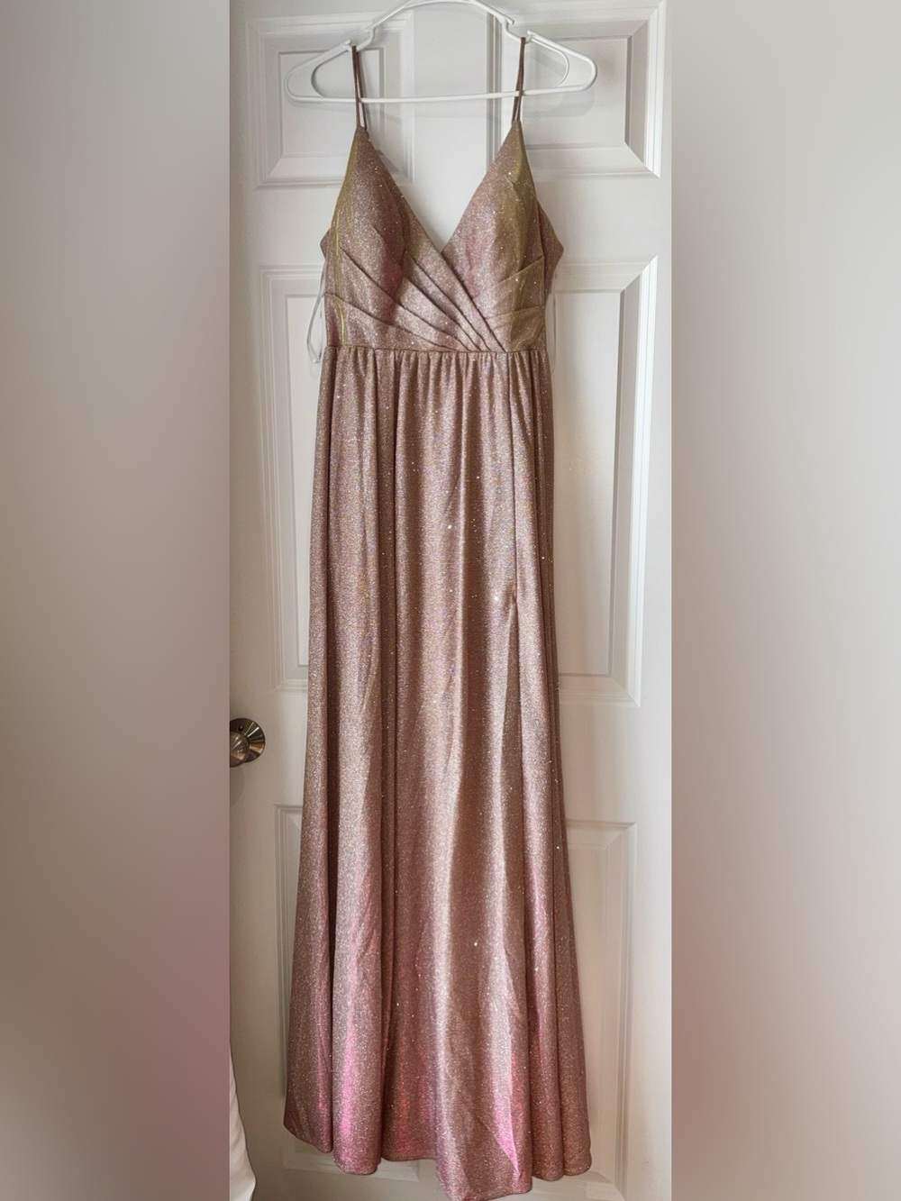 Lulu's Sparkle Rose Gold Metallic Dress